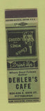 Matchbook Cover - Dehler's Cafe Pittsburgh PA