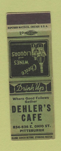 Matchbook Cover - Dehler's Cafe Pittsburgh PA