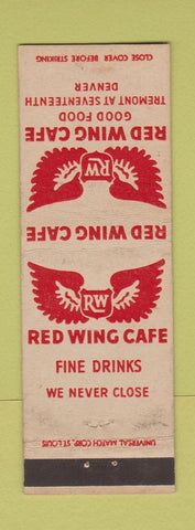 Matchbook Cover - Red Wing Cafe Denver Colorado WEAR