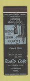 Matchbook Cover - Radio Cafe Pittsburgh PA