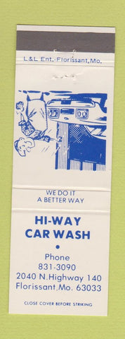 Matchbook Cover - Hi Way Car Wash Florissant MO