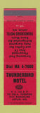 Matchbook Cover - Thunderbird Motel Joplin MO