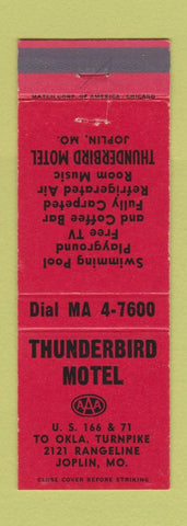 Matchbook Cover - Thunderbird Motel Joplin MO