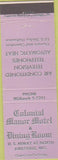 Matchbook Cover - Colonial Manor Motel Kirksville MO
