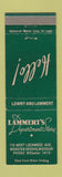Matchbook Cover - Lammert's Department Store Webster Groves MO low phone #