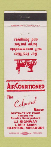 Matchbook Cover - Colonial House Clinton MO