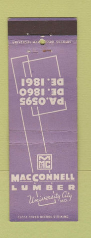 Matchbook Cover - MacConnell Lumber University City MO