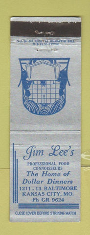 Matchbook Cover - Jim Lee's Restaurant Kansas City MO