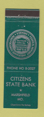 Matchbook Cover - Citizens State Bank Marshfield MO