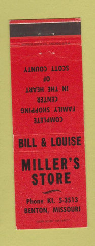 Matchbook Cover - Miller's Store Benton MO