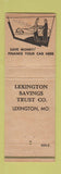 Matchbook Cover - Lexington Savings Trust Lexington MO