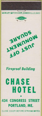 Matchbook Cover - Chase Hotel Portland ME