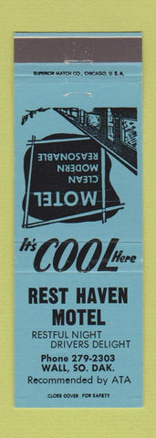 Matchbook Cover - Rest Haven Motel Wall SD