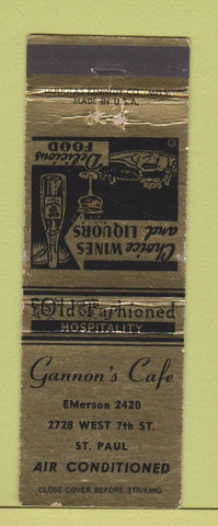 Matchbook Cover - Gannon's Cafe ST Paul MN