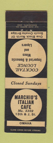 Matchbook Cover - Marchio's Italian Cafe Omaha NE