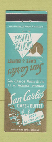 Matchbook Cover - San Carlos Cafe Buffet Phoenix AZ