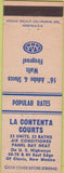 Matchbook Cover - La Contenta Courts Clovis NM