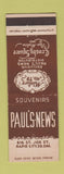 Matchbook Cover - Paul's News Rapid City SD Pipe Tobacco