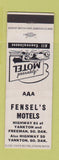 Matchbook Cover - Fensel's Motels Yankton Freeman SD