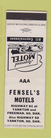 Matchbook Cover - Fensel's Motels Yankton Freeman SD