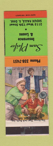 Matchbook Cover - Sam Pfeifer Insurance Loans Sioux Falls SD
