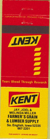Matchbook Cover - Kent Feeds South English IA