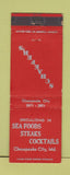 Matchbook Cover - Schaefer's Restaurant Chesapeake City MD