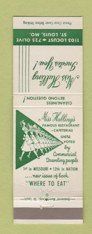 Matchbook Cover - Miss Hulling St Louis MO Catering girlie