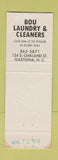 Matchbook Cover - Bou Laundry Cleaners Gastonia NC Christmas