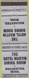 Matchbook Cover - Hotel Martin Dining Room Rochester MN