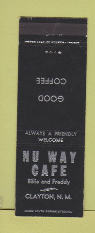 Matchbook Cover - Nu Way Cafe Clayton NM