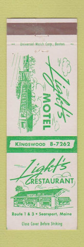 Matchbook Cover - Light's Restaurant Searsport ME