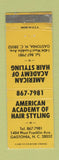 Matchbook Cover - American Academy of Hair Styling Gastonia NC WEAR