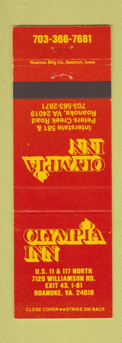 Matchbook Cover - Olympia Inn Roanoke VA
