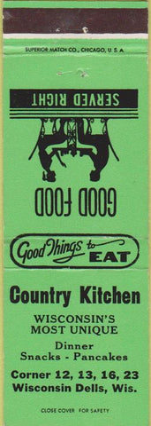 Matchbook Cover - Country Kitchen Wiscojnsin Dells WI