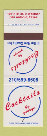 Matchbook Cover - Cocktails by George San Antonio TX Quality Inn
