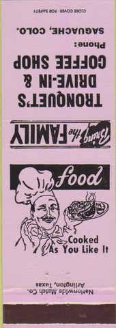 Matchbook Cover - Tronquet's Drive In Saguache CO lavender