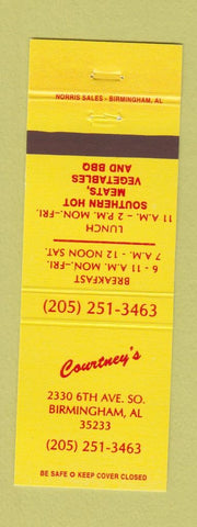 Matchbook Cover - Courtney's Birmingham AL