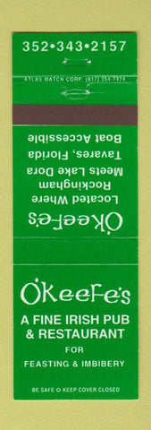 Matchbook Cover - O'Keefe's Irish Pub Tavares FL