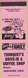 Matchbook Cover - Tronquet's Drive In Saguache CO pink
