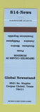 Matchbook Cover - Global News Stand Corpus Christi TX