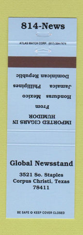 Matchbook Cover - Global News Stand Corpus Christi TX