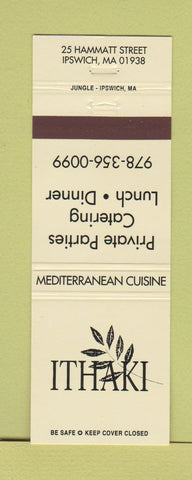 Matchbook Cover - Ithaki Restaurant Ipswich MA