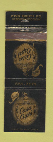 Matchbook Cover - Casa Capri Kenosha WI