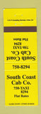 Matchbook Cover - South Coast Cab Company CA?
