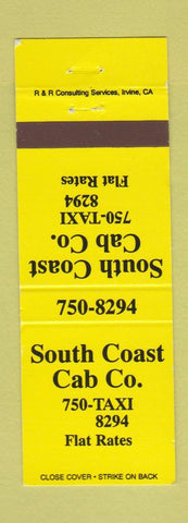 Matchbook Cover - South Coast Cab Company CA?