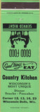 Matchbook Cover - Country Kitchen Wiscojnsin Dells WI