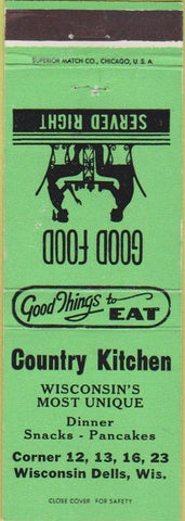 Matchbook Cover - Country Kitchen Wiscojnsin Dells WI