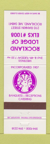 Matchbook Cover - Elks Lodge Rockland ME