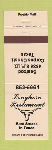 Matchbook Cover - Longhorn Restaurant Corpus Christi TX